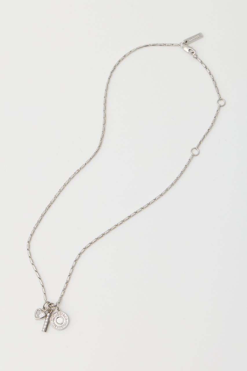 RHINESTONE MANY CHARM ネックレス SLV FREE