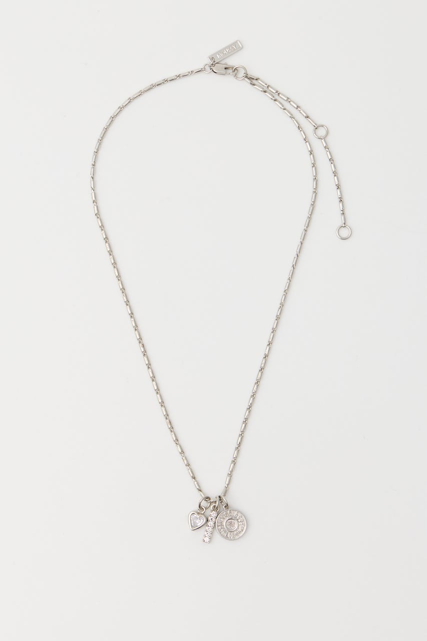 RHINESTONE MANY CHARM ネックレス SLV FREE