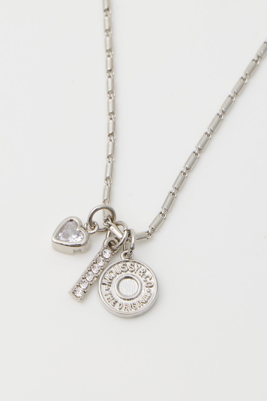 RHINESTONE MANY CHARM ネックレス SLV FREE