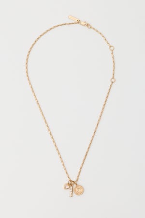 RHINESTONE MANY CHARM ネックレス