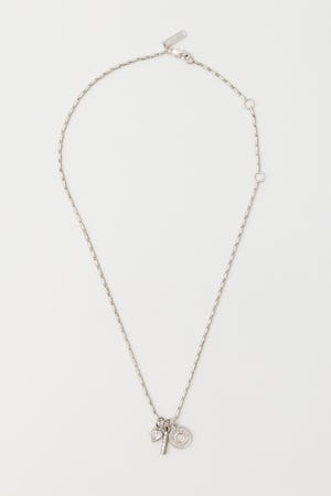 RHINESTONE MANY CHARM ネックレス