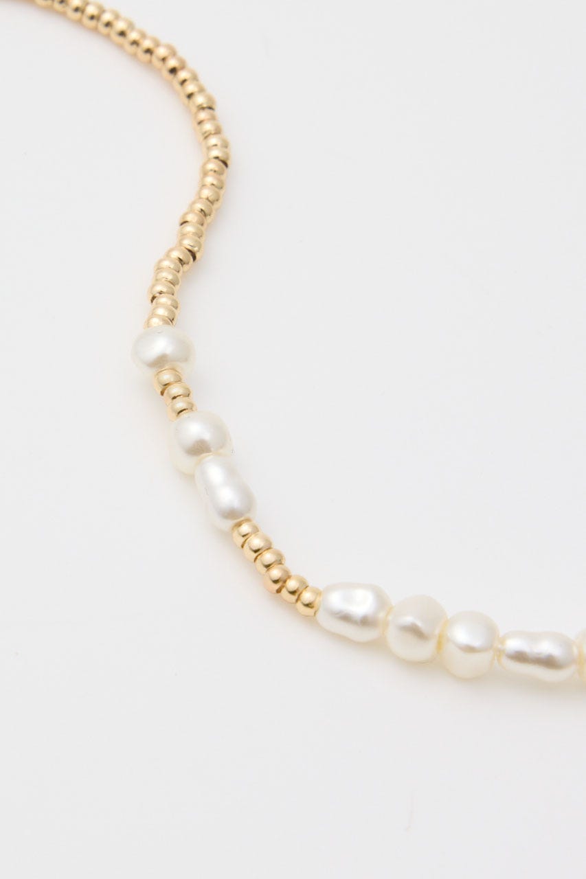 HALF PEARL ネックレス GLD FREE