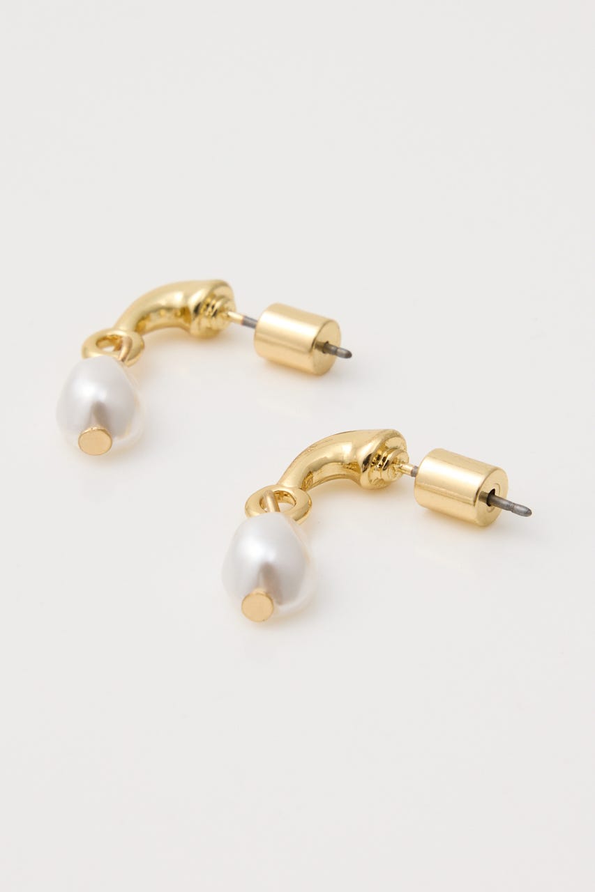 F/PEARL DROP HOOP イヤリング GLD FREE