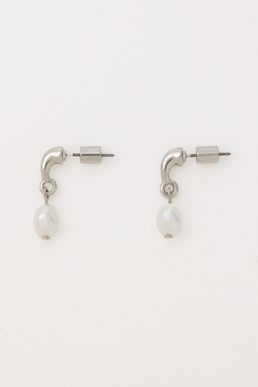 F/PEARL DROP HOOP イヤリング SLV FREE