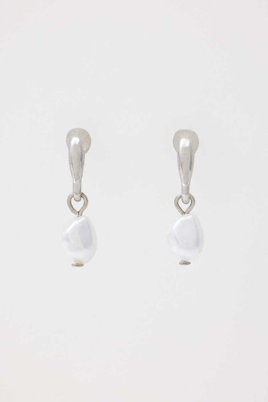 F/PEARL DROP HOOP イヤリング SLV FREE