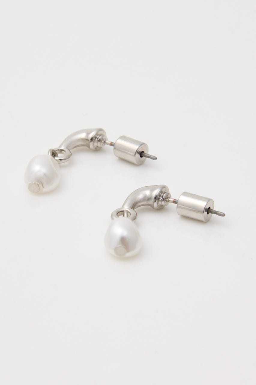 F/PEARL DROP HOOP イヤリング SLV FREE