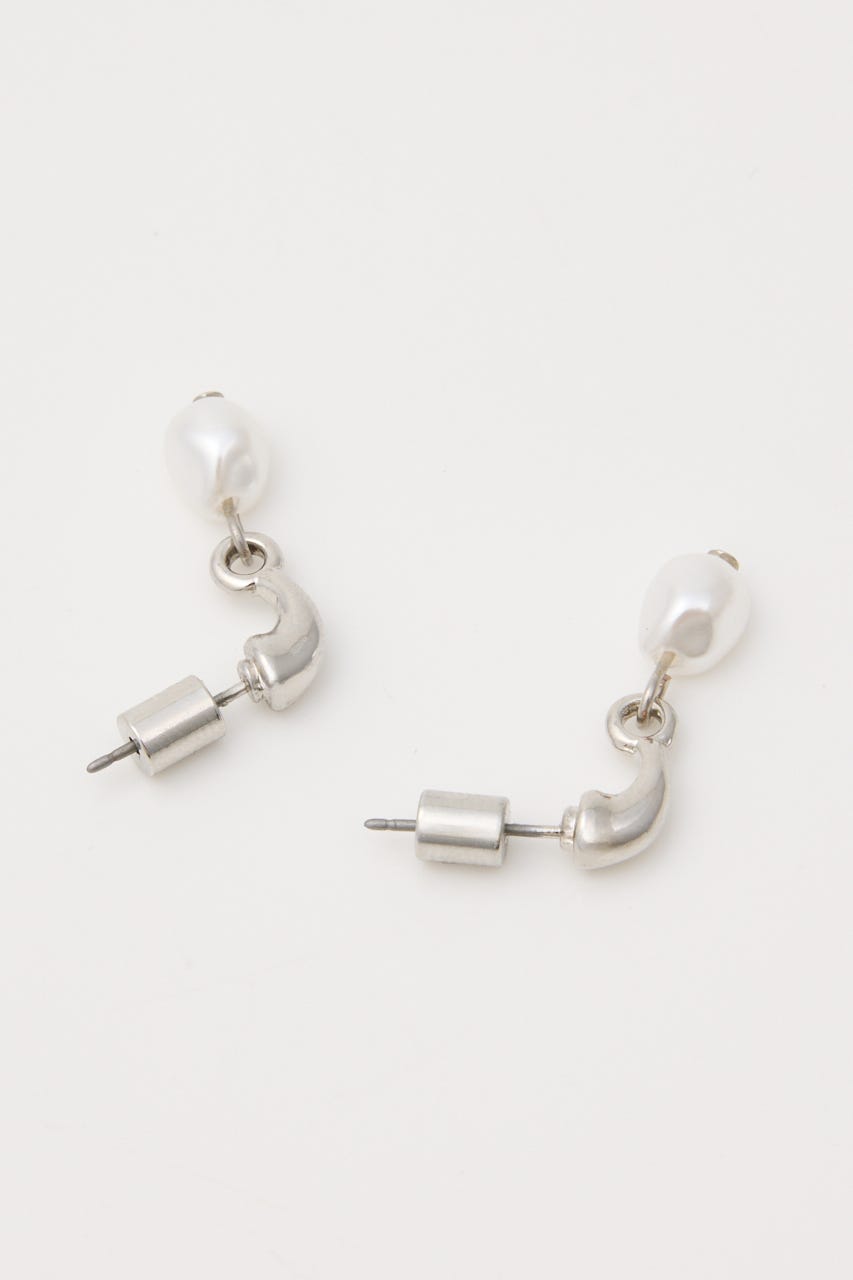 F/PEARL DROP HOOP イヤリング SLV FREE