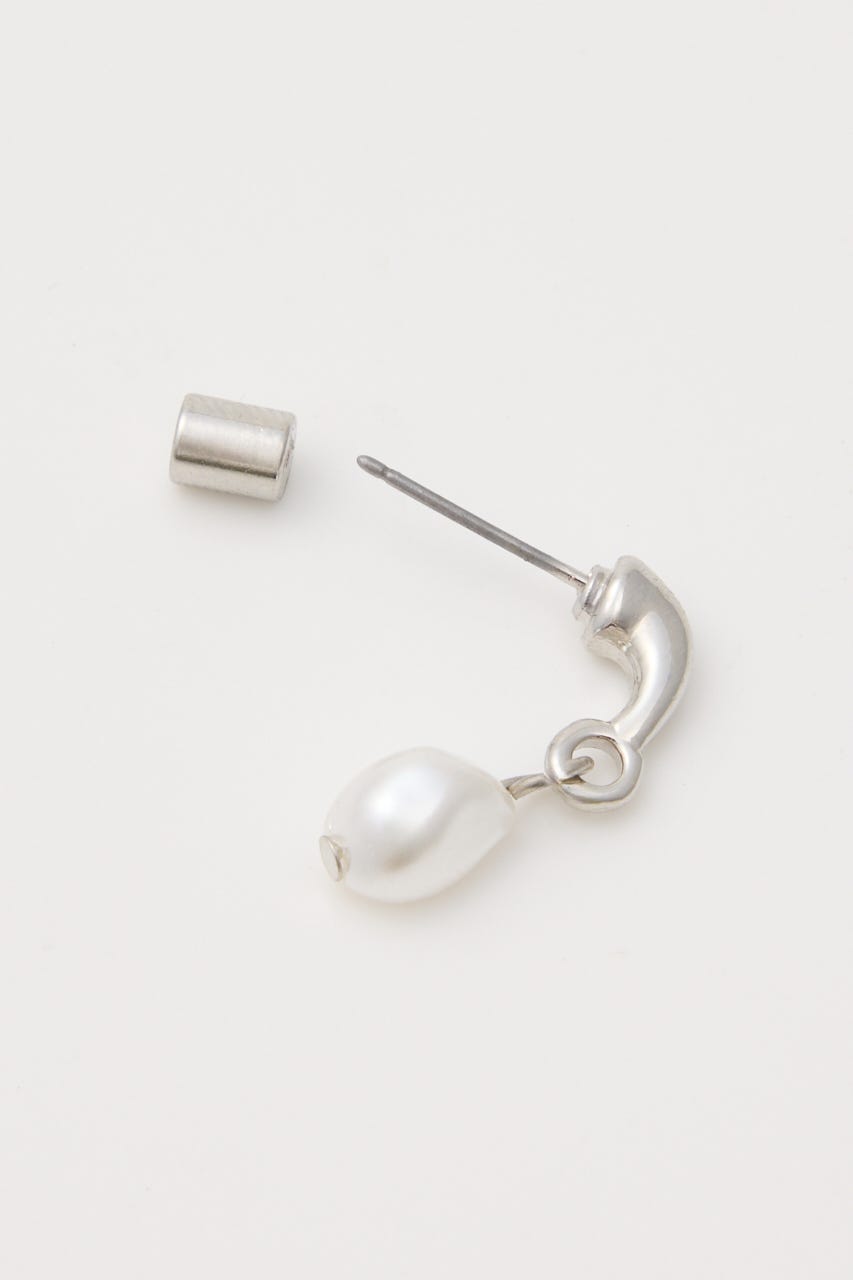 F/PEARL DROP HOOP イヤリング SLV FREE