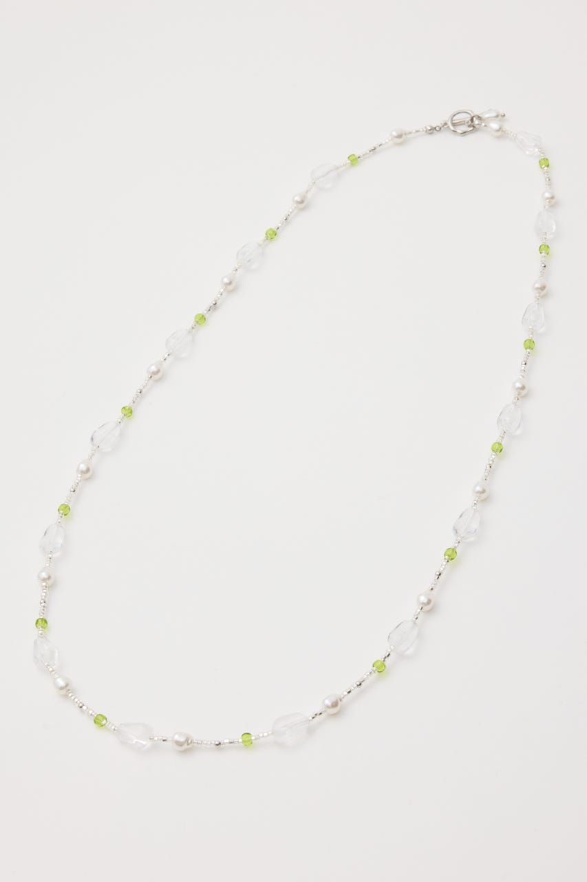 F/PEARL MIX BEADED ネックレス GRN FREE