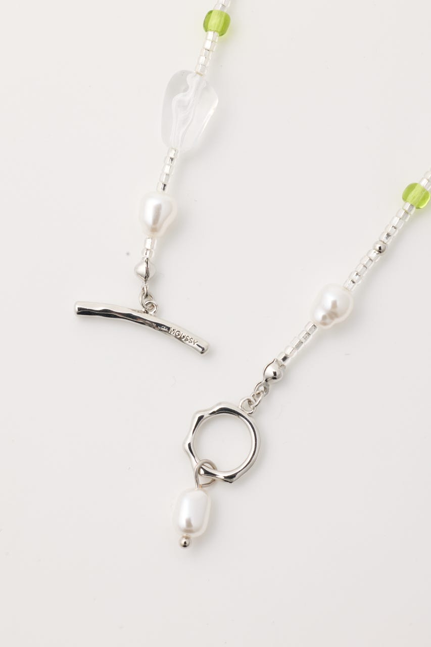 F/PEARL MIX BEADED ネックレス GRN FREE