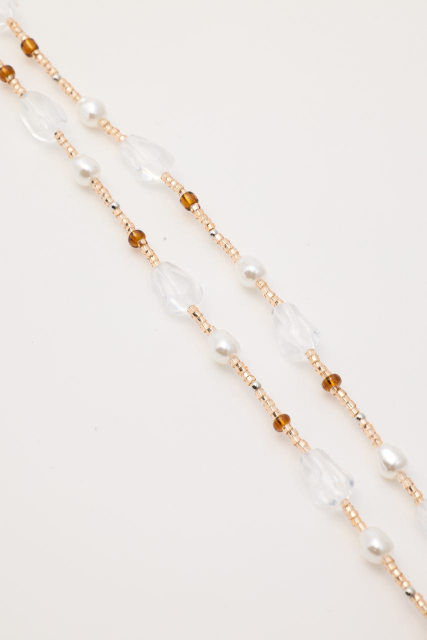 F/PEARL MIX BEADED ネックレス ORG FREE