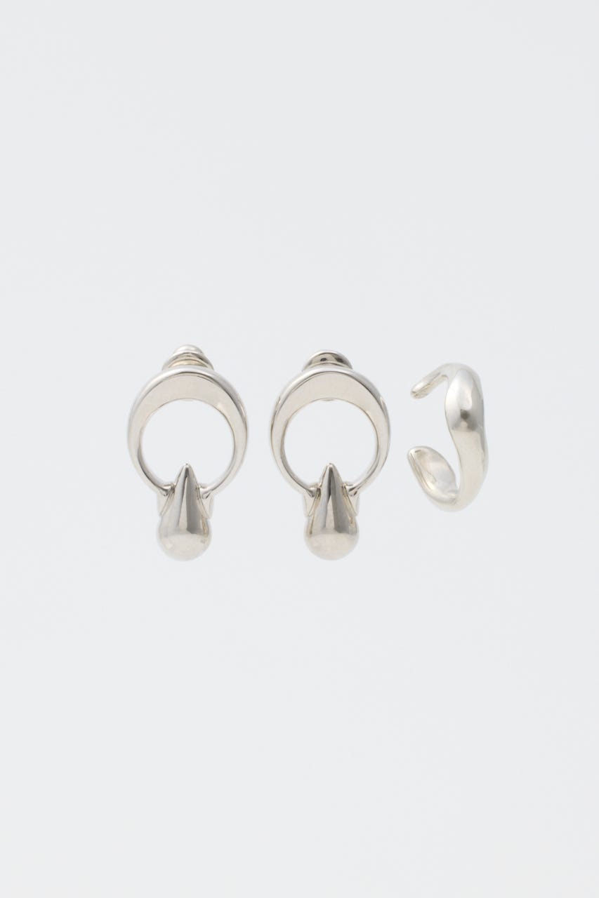 DROPPED EARRING & CUFF セット SLV FREE