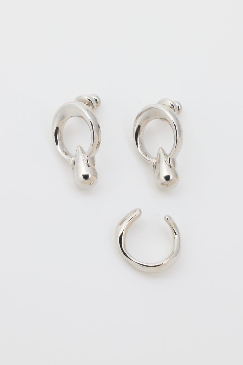 DROPPED EARRING & CUFF セット SLV FREE