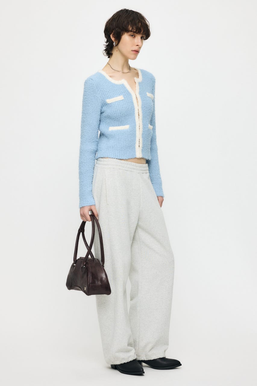 FANCY YARN BI COLOR カーディガン L/BLU FREE