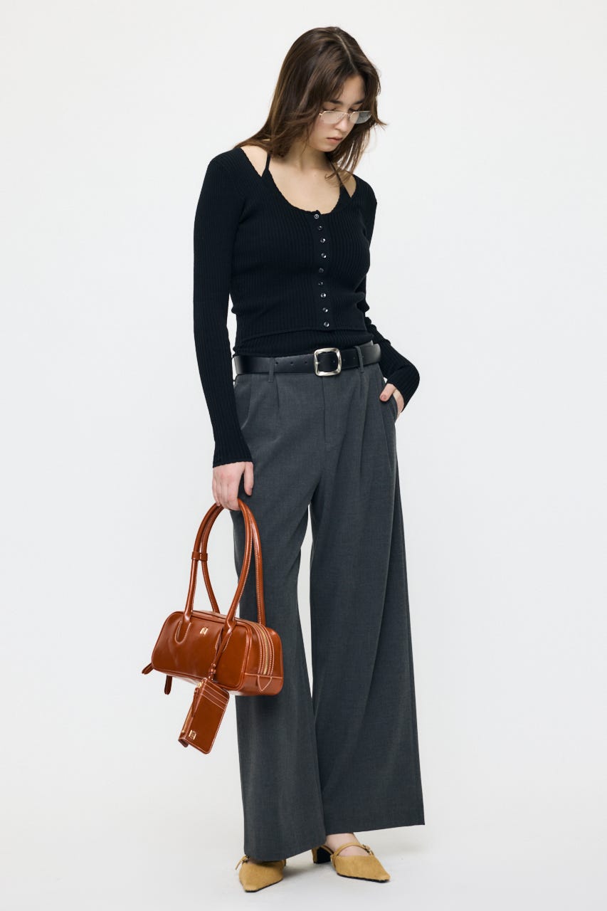 HALTER NECK DOUBLE KNIT トップス BLK FREE