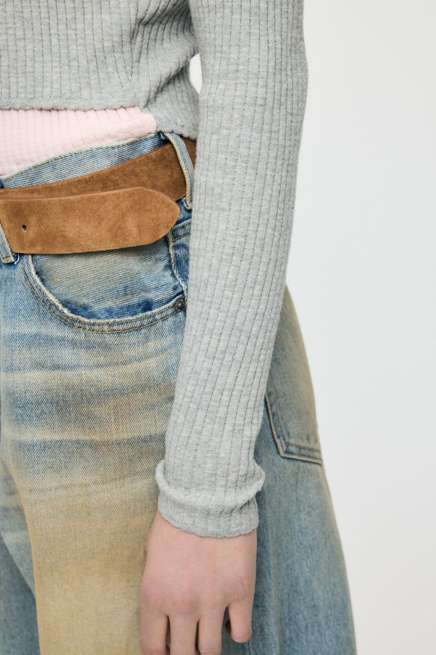 HALTER NECK DOUBLE KNIT トップス M/GRY FREE