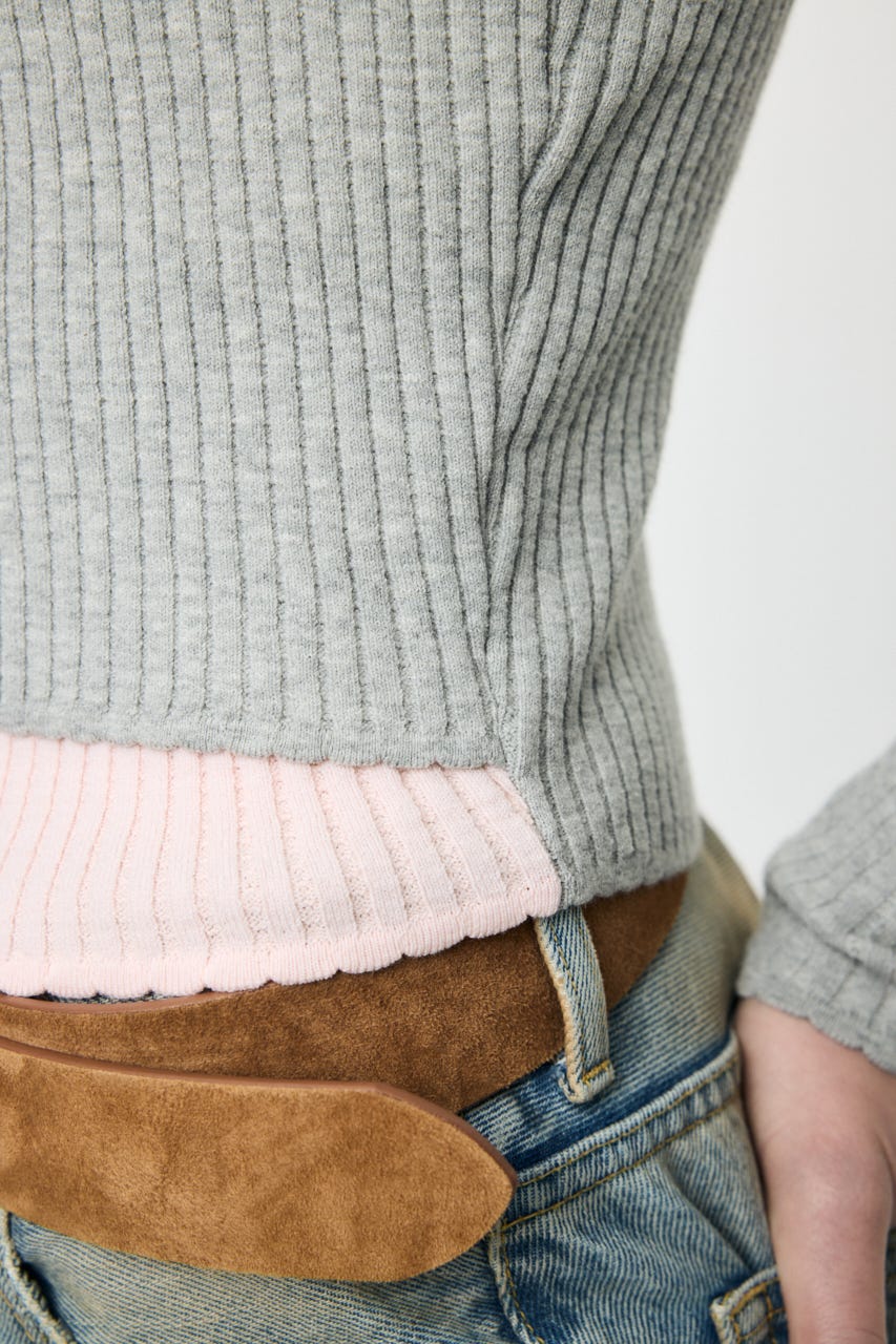 HALTER NECK DOUBLE KNIT トップス M/GRY FREE