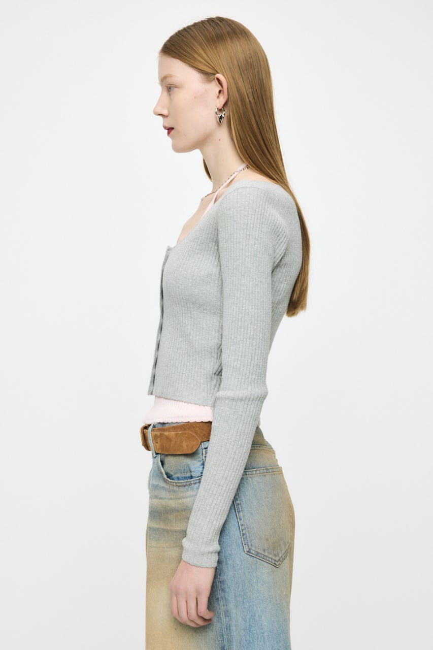 HALTER NECK DOUBLE KNIT トップス M/GRY FREE