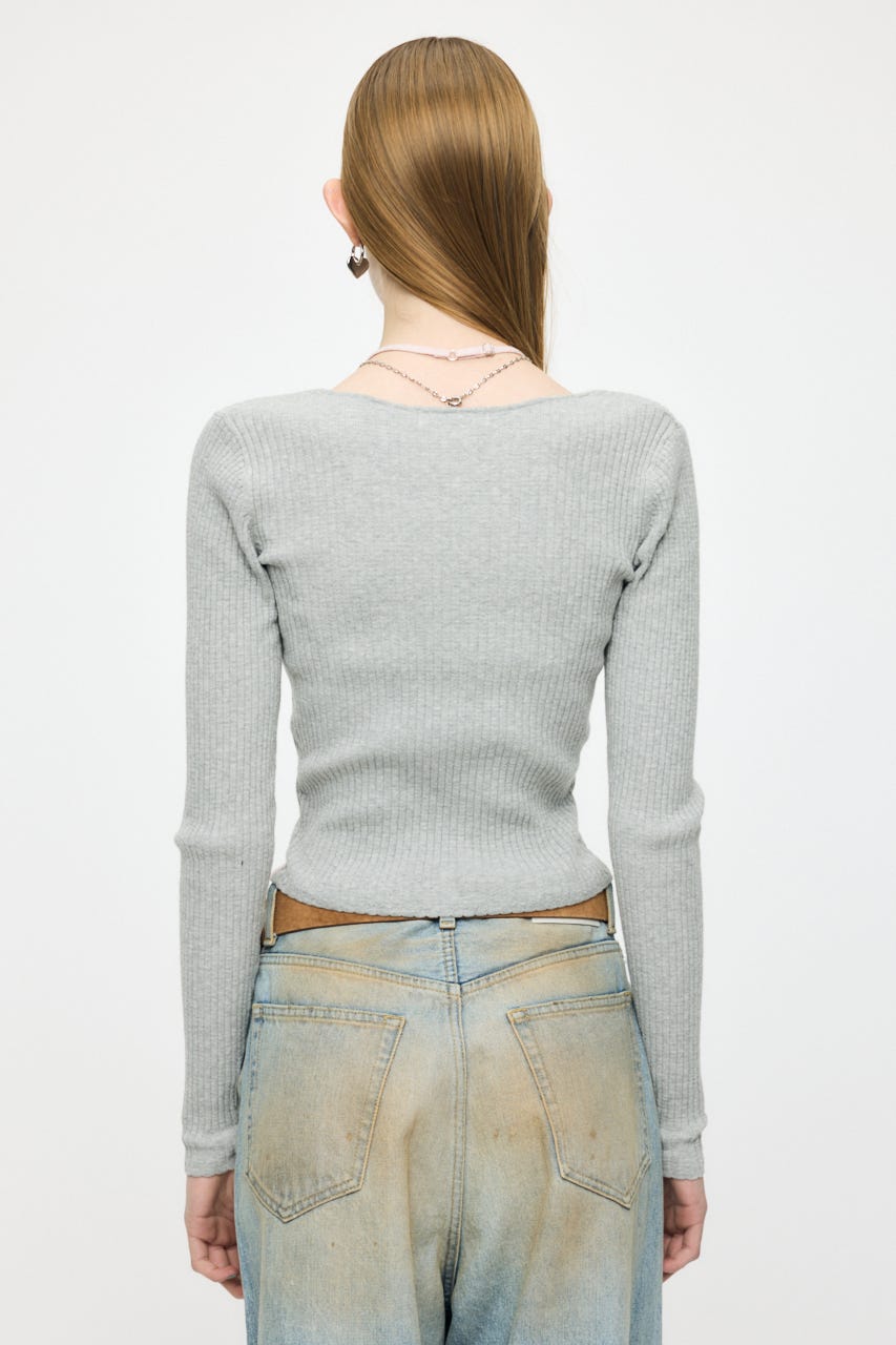 HALTER NECK DOUBLE KNIT トップス M/GRY FREE