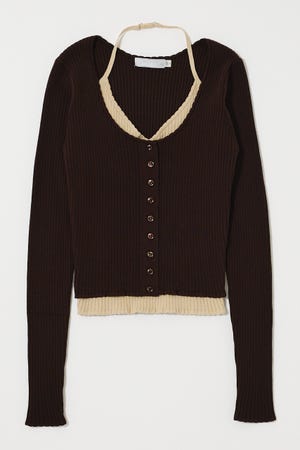 HALTER NECK DOUBLE KNIT トップス