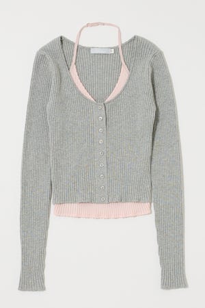 HALTER NECK DOUBLE KNIT トップス