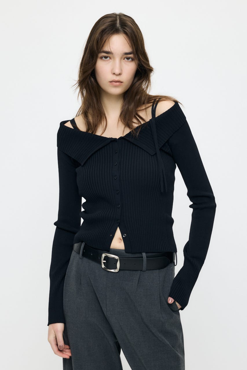 3WAY SHOULDER ニット BLK FREE