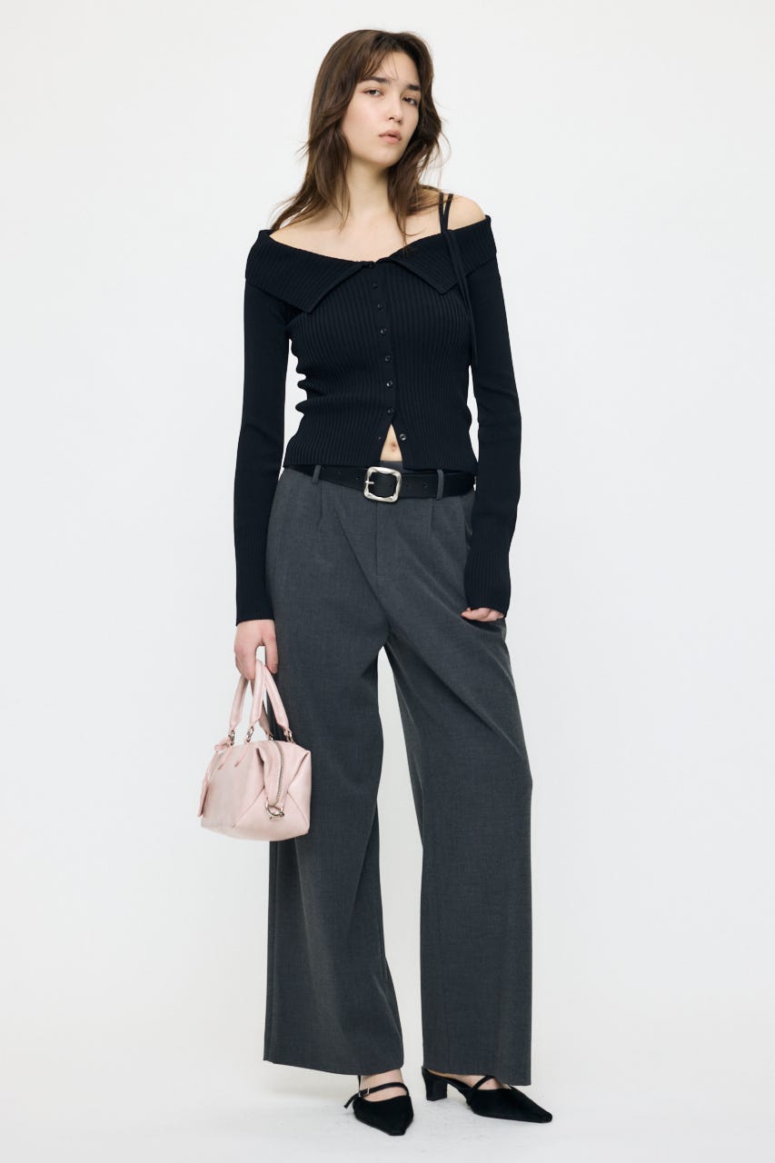 3WAY SHOULDER ニット BLK FREE