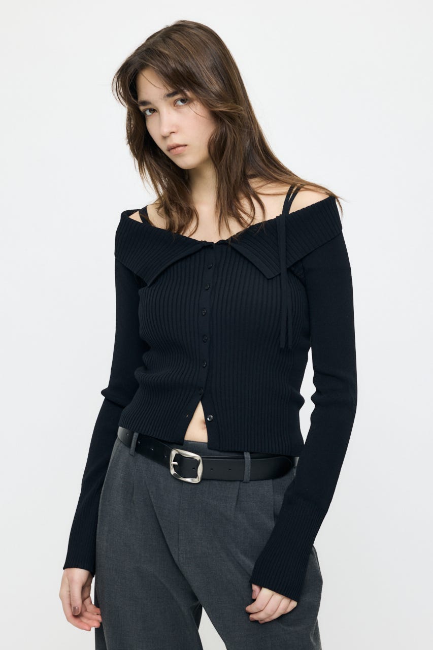 3WAY SHOULDER ニット BLK FREE