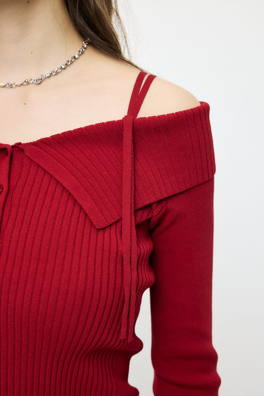 3WAY SHOULDER ニット RED FREE