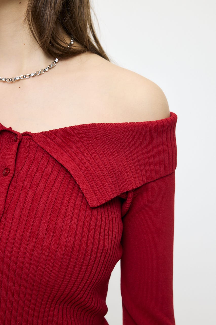 3WAY SHOULDER ニット RED FREE