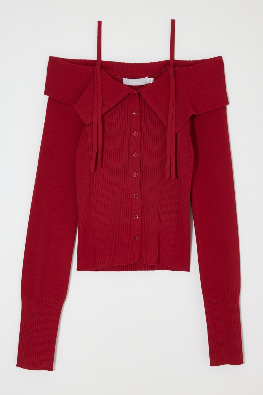 3WAY SHOULDER ニット RED FREE