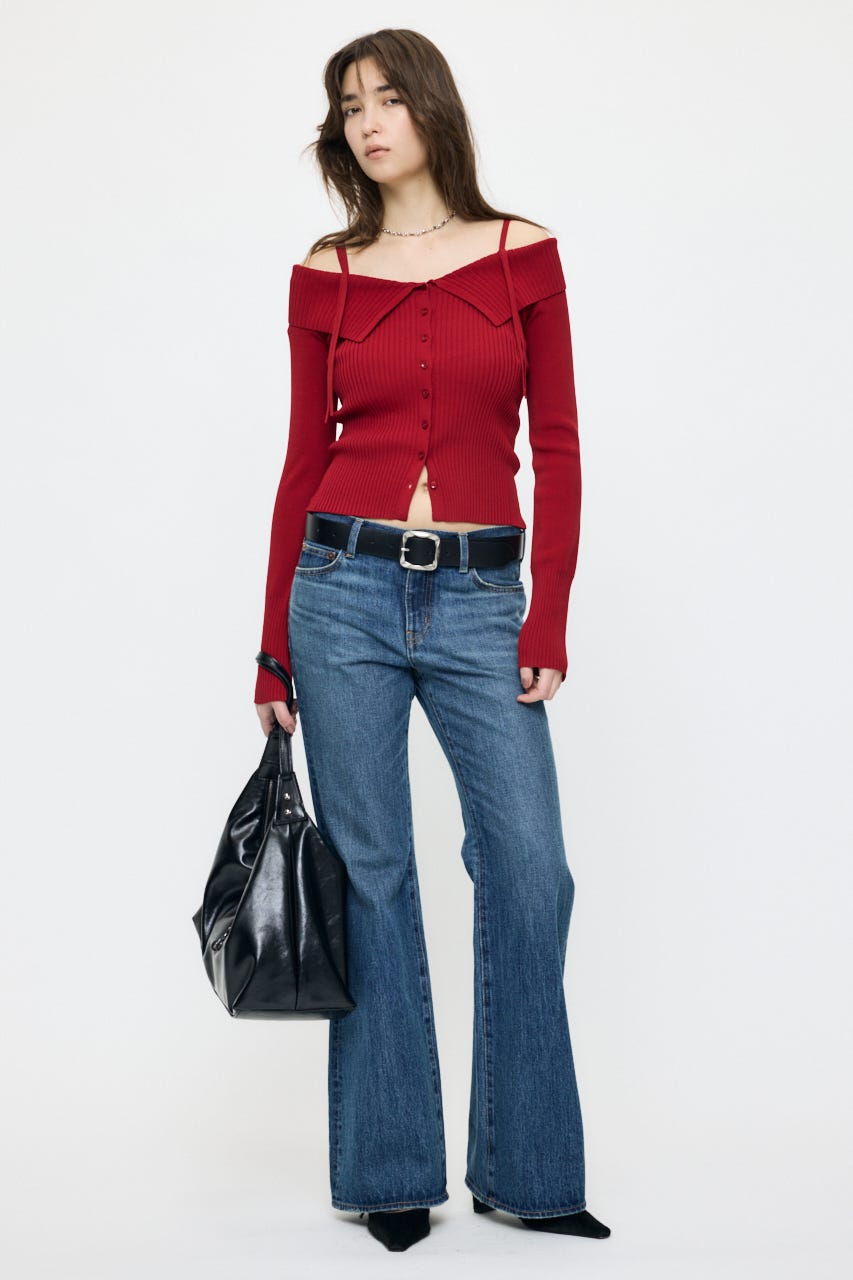 3WAY SHOULDER ニット RED FREE