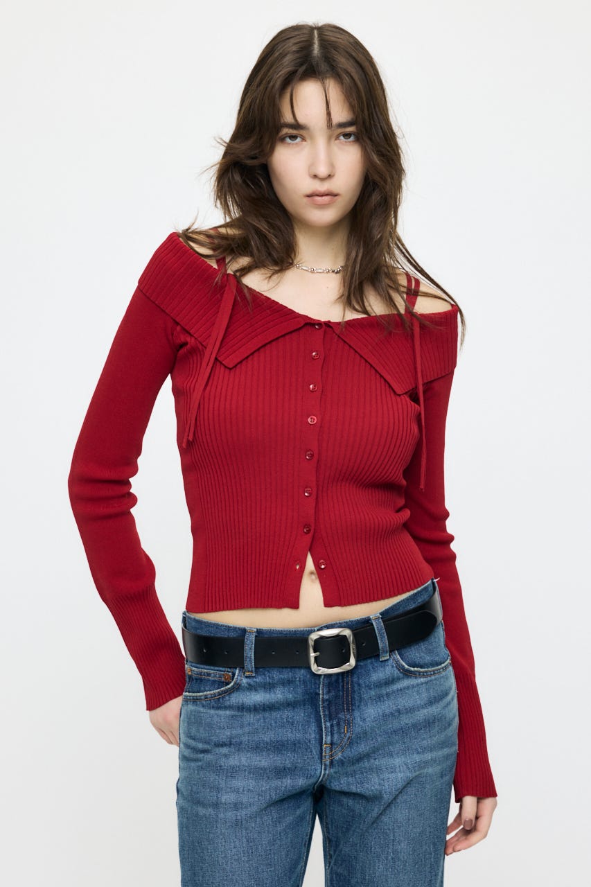 3WAY SHOULDER ニット RED FREE