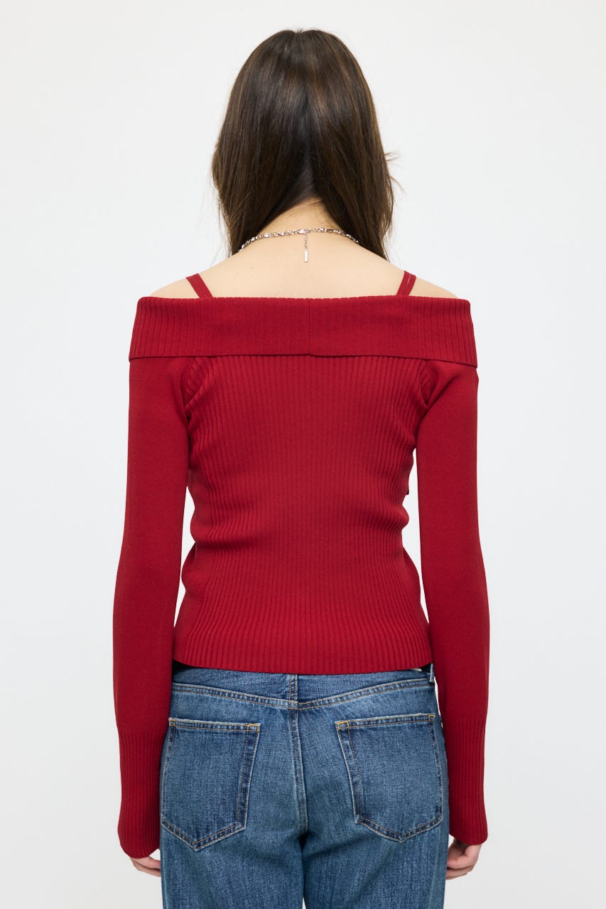 3WAY SHOULDER ニット RED FREE