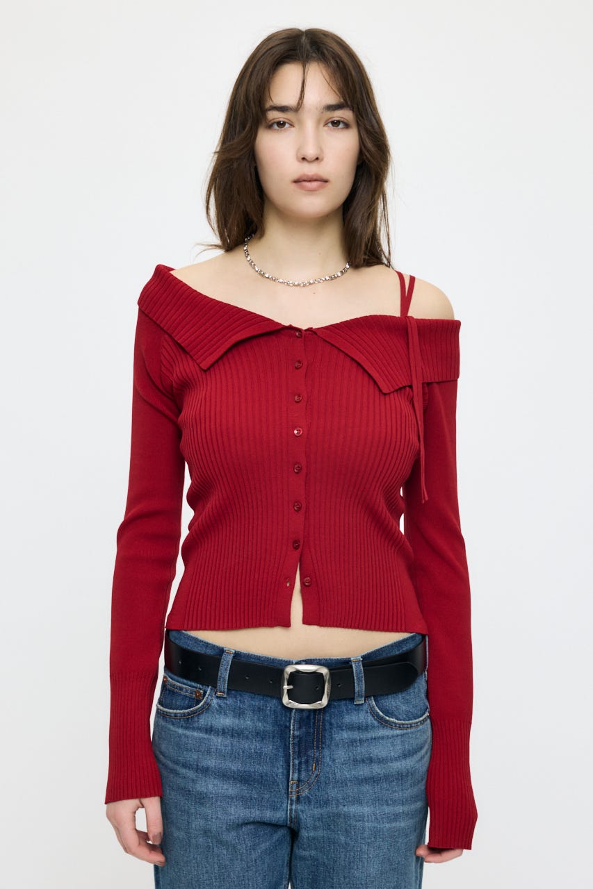 3WAY SHOULDER ニット RED FREE