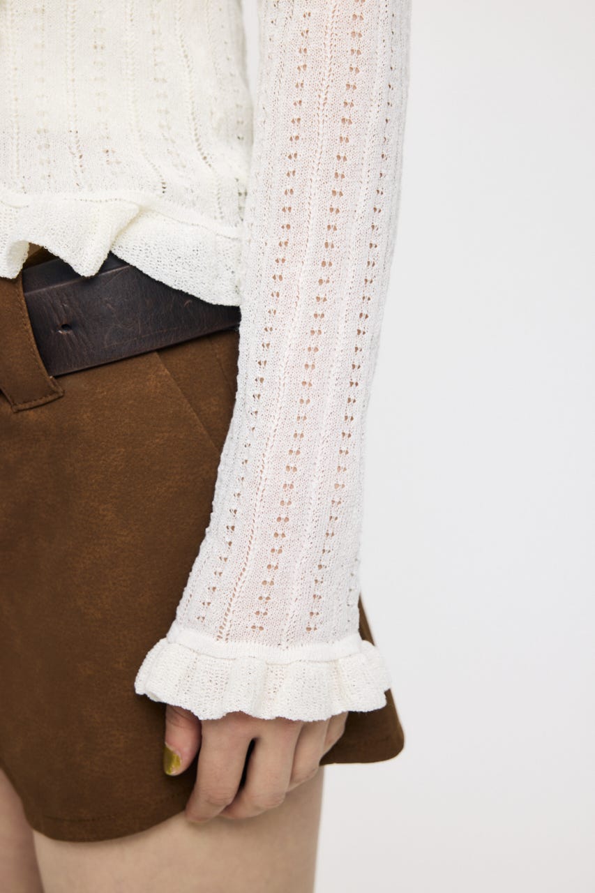 POINTELLE RUFFLE カーディガン＆キャミソール O/WHT FREE