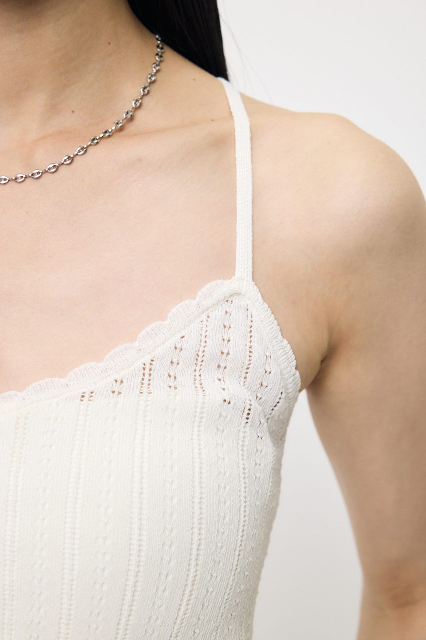 POINTELLE RUFFLE カーディガン＆キャミソール O/WHT FREE