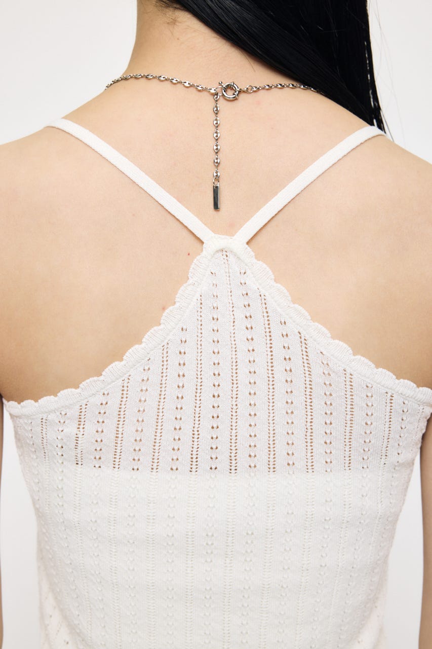 POINTELLE RUFFLE カーディガン＆キャミソール O/WHT FREE