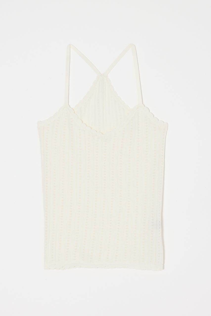 POINTELLE RUFFLE カーディガン＆キャミソール O/WHT FREE