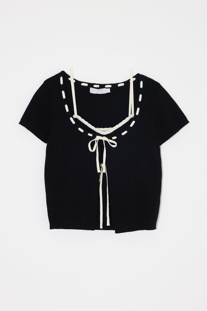 STITCH DETAIL CD & キャミ BLK FREE