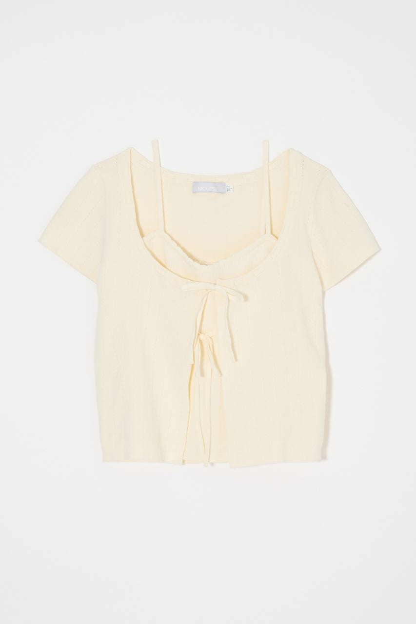 STITCH DETAIL CD & キャミ O/WHT FREE