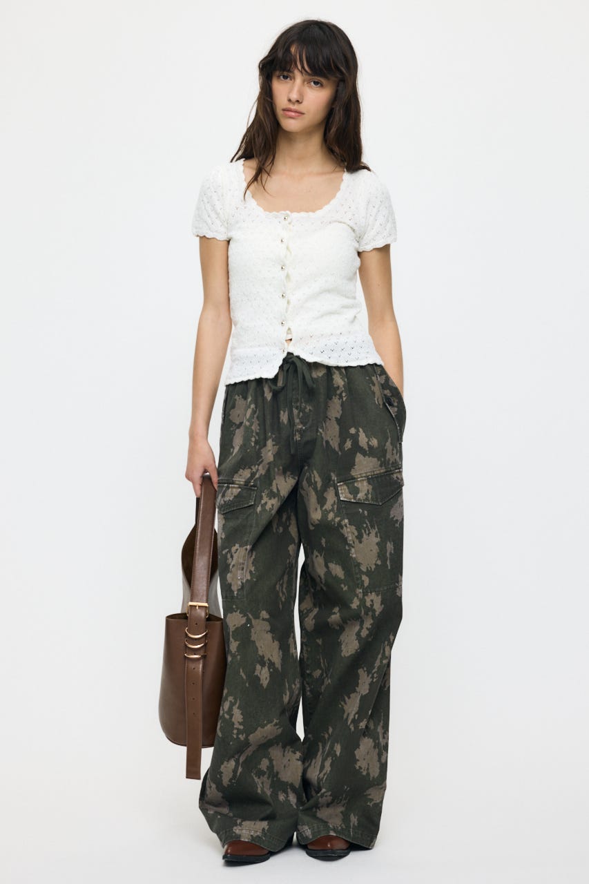 EYELET BUTTON UP トップス O/WHT FREE