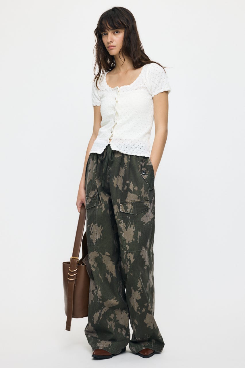 EYELET BUTTON UP トップス O/WHT FREE