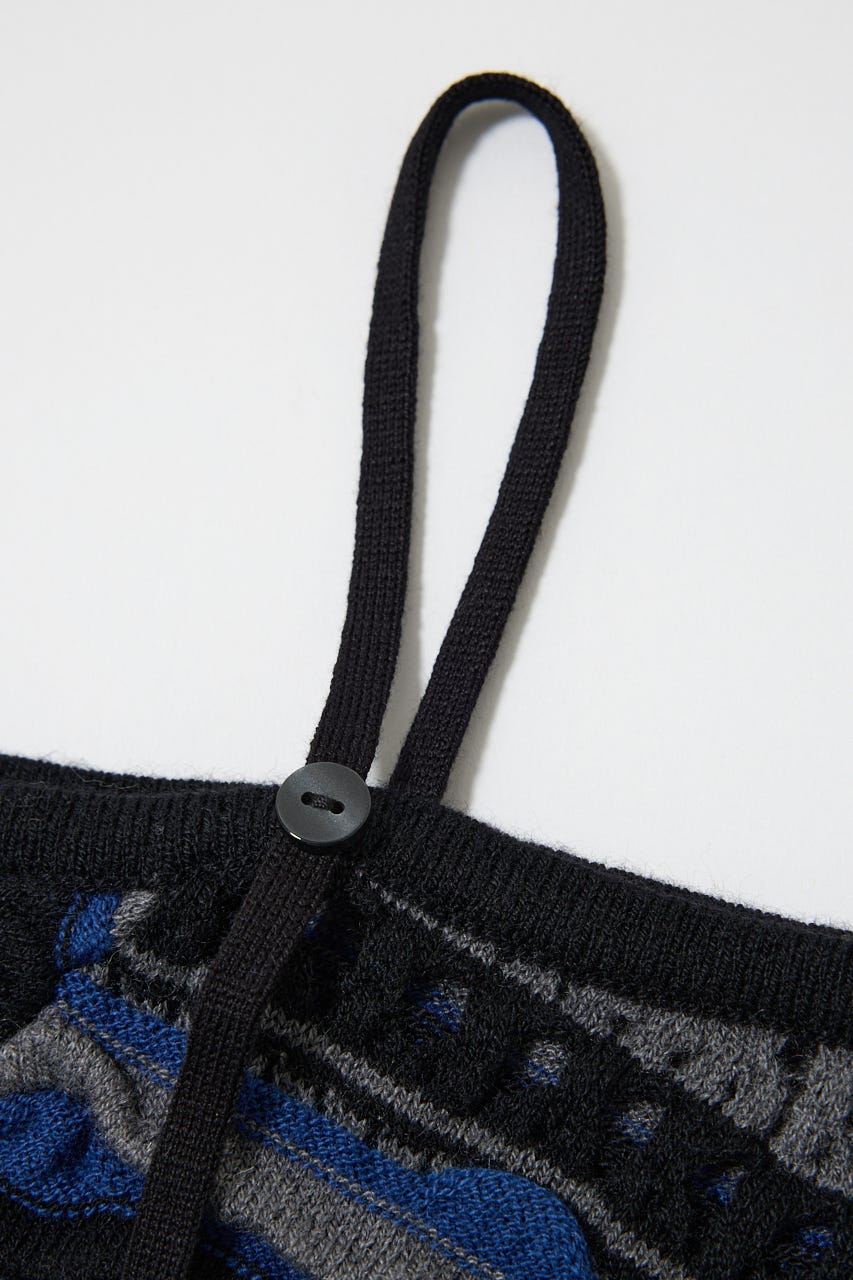 RANDOM STRIPE OFF SHOULDER トップス 柄BLU FREE