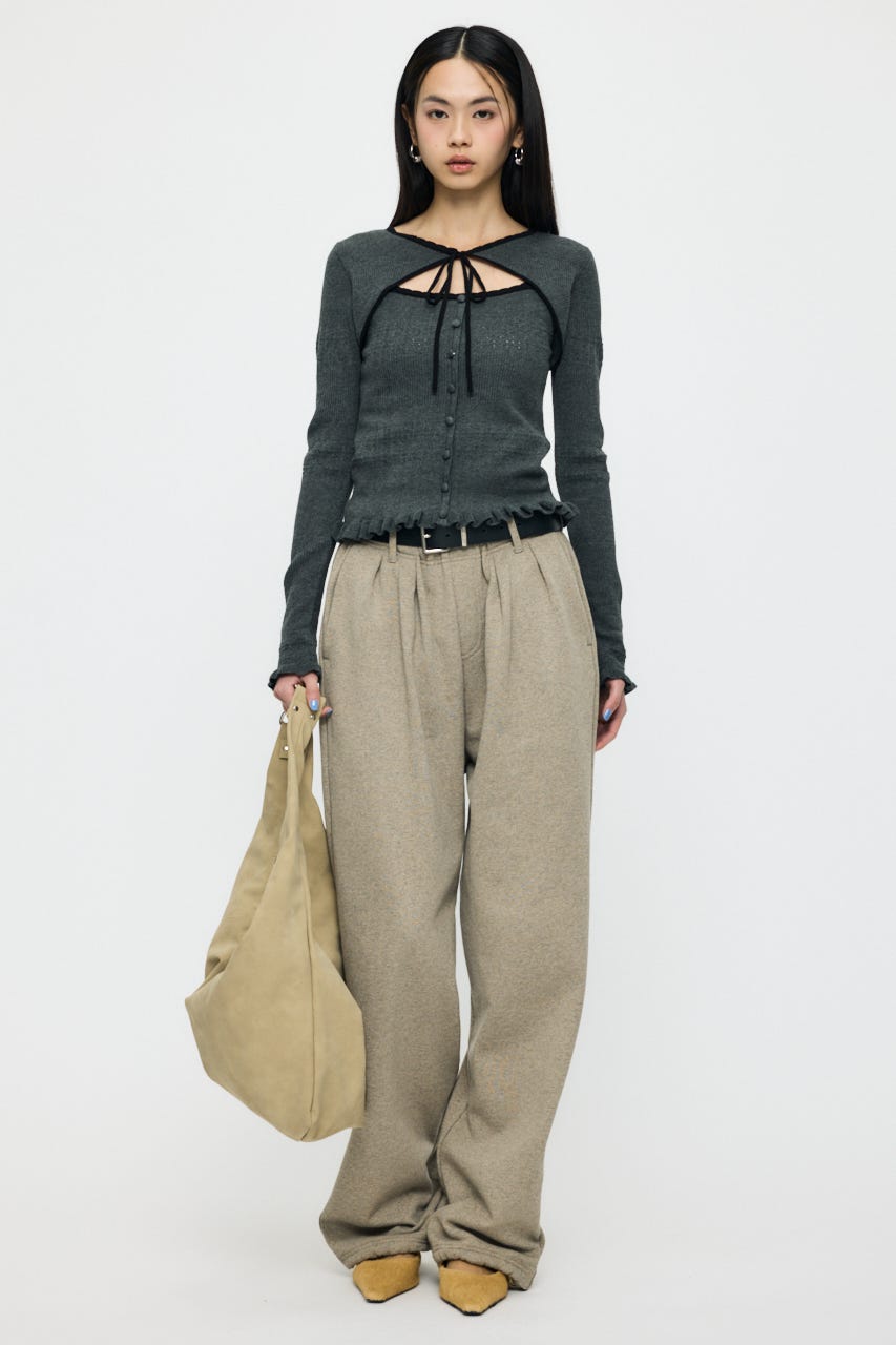 【SS先行アイテム】BOW DESIGN LAYERED ニット GRY FREE