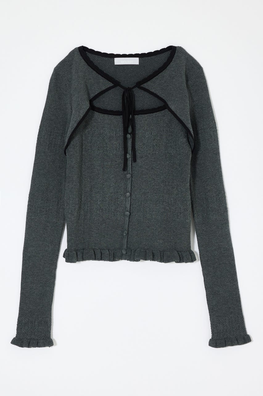 【SS先行アイテム】BOW DESIGN LAYERED ニット GRY FREE