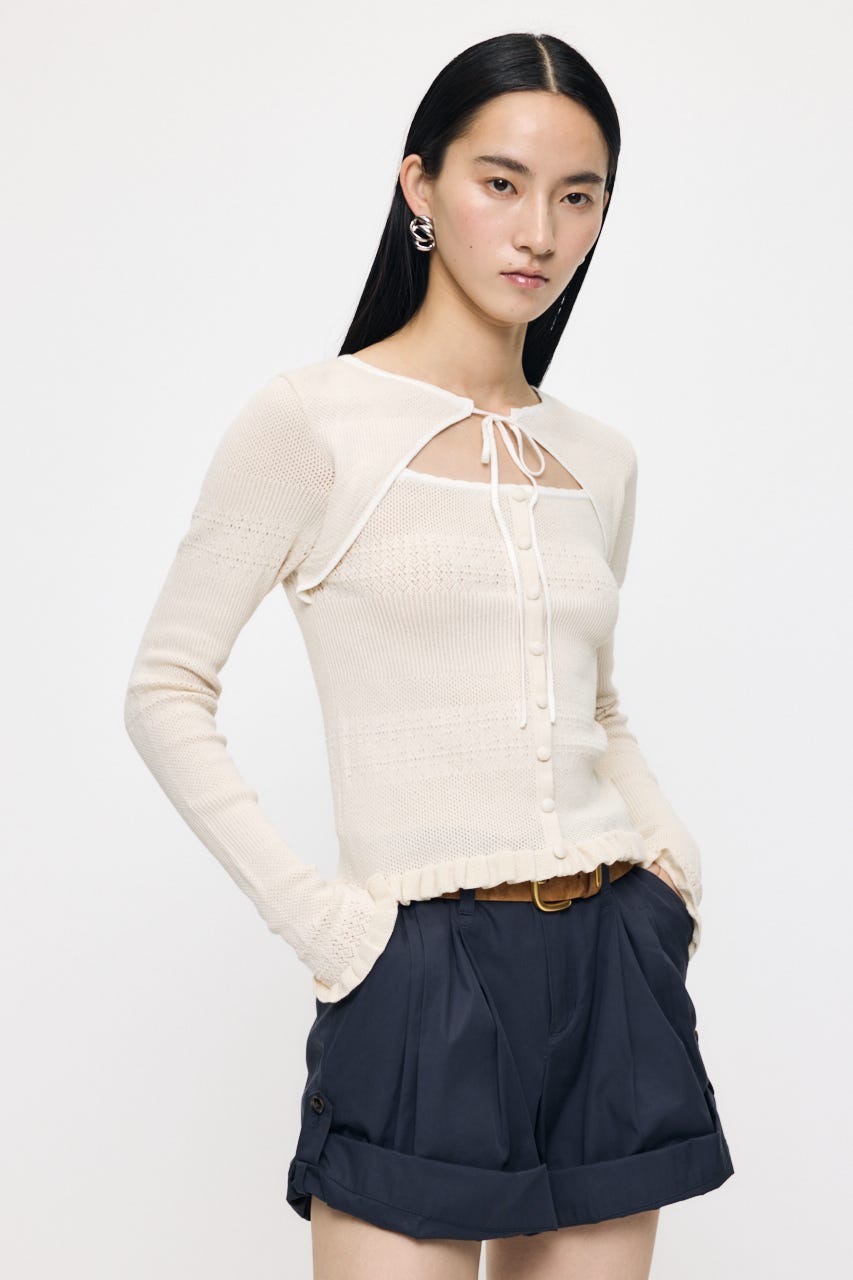 BOW DESIGN LAYERED ニット IVOY FREE