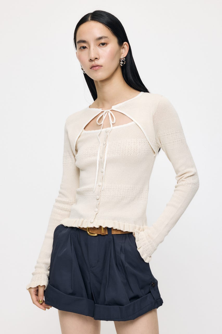 BOW DESIGN LAYERED ニット IVOY FREE