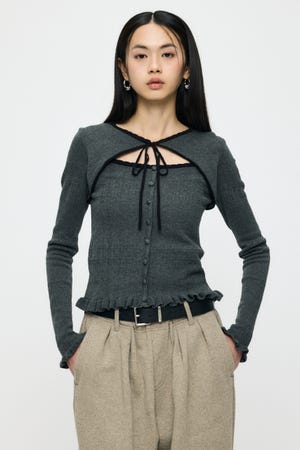 【SS先行アイテム】BOW DESIGN LAYERED ニット