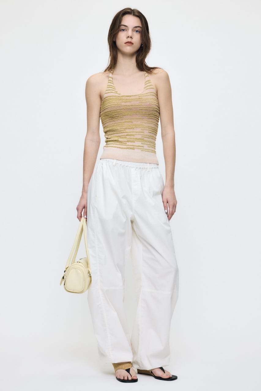 MIX YARN HALTER KNIT トップス BEG FREE